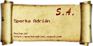 Sperka Adrián névjegykártya